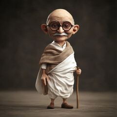 Serene portrait of Mahatma Gandhi, Father of the Nation, symbol of non-violence, inspiring peace and equality