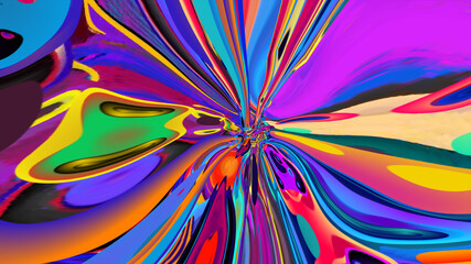 Colorful psychedelic and fluid abstract background for music