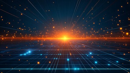 A stunning visualization of light rays and particles, creating a vibrant abstract background with a cosmic feel.