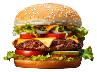 PNG Juicy double meat burger food hamburger vegetable.