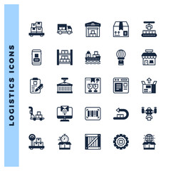 25 Logistics Lineal Fill icons pack. vector illustration.