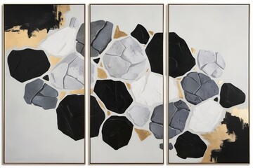  A sophisticated abstract triptych wall art