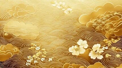 Gold background of Japanese pattern