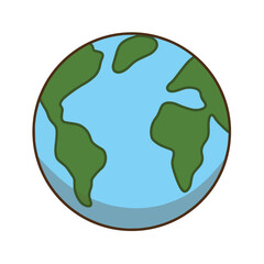 Vector earth is isolated on the white background