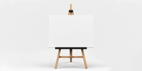 Blank Canvas Mockup on Wooden Easel for Artistic Creations