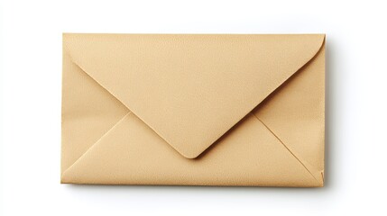 Recycled craft paper envelope isolated