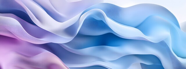 Obraz premium Abstract purple and blue curved shapes, rendered in the style of Cinema 4D with an ethereal aesthetic