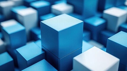 Obraz premium Abstract 3d square shape futuristic object colourfull