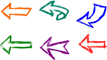 Arrow Brush Stroke Drawing Icons Vector Set