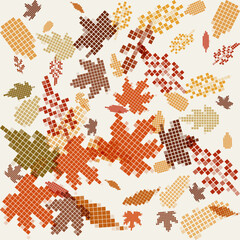 autumn leaves vector background mosaic