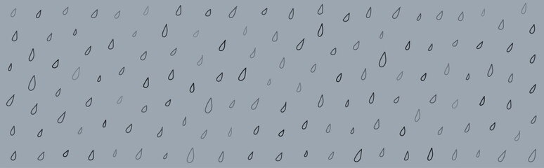 doodle rain drops fade out gray blue vector background
