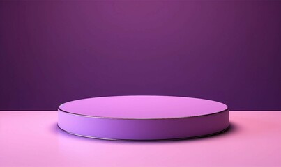 Modern Platform On A Vivid Purple Background, Ideal For Highlighting Products Or Creating Impactful Presentations