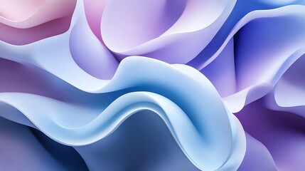 Abstract purple and blue curved shapes, rendered in the style of Cinema 4D with an ethereal aesthetic