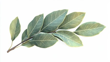 Fototapeta premium Bay leaves clipart, element, 3D illustration, realistic, isolated on white background