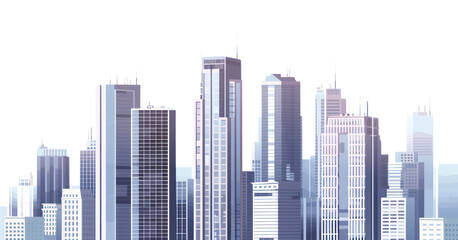 Obraz premium PNG Skyscrapers cityscape architecture illustration.