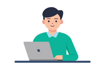 businessman with laptop vector illustration 