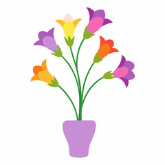 bouquet of flowers in vase vector illustration 