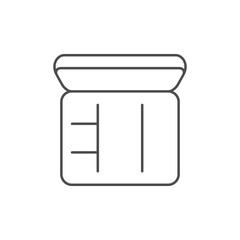 Open lunch box line outline icon