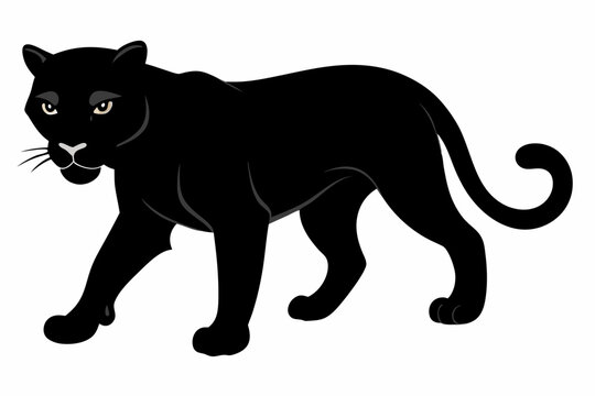 recommend clip art: Panther Silhouette isolated vector silhouette illustration on white background