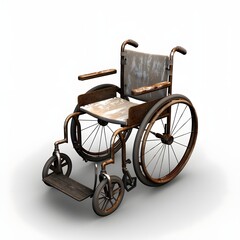 Hospital Wheelchair Medical Equipment on white background,