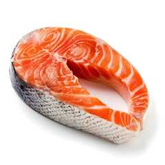 Assorted Cuts Salmon Trout and Steak with Fresh Raw Fish Slice White Background,
