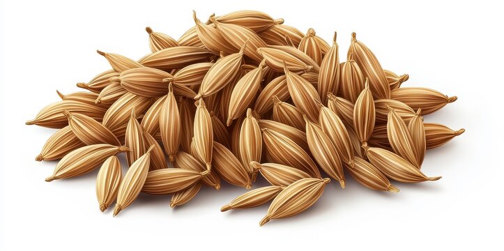 Caraway seeds clipart, element, 3D illustration, realistic, isolated on white background
