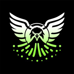 a green eagle with a green background with a green symbol that says eagle.