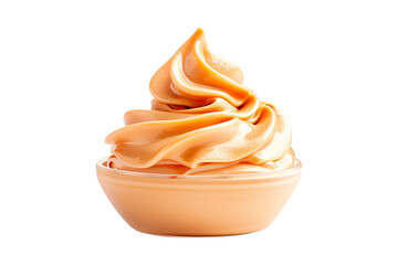 A smooth, creamy Chipotle mayonnaise garnished with fresh green herbs, making it perfect for dips or sauces, isolated on white transparent background.