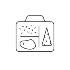 Open food container line icon