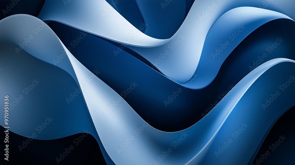 Wall mural blue abstract background with white lines