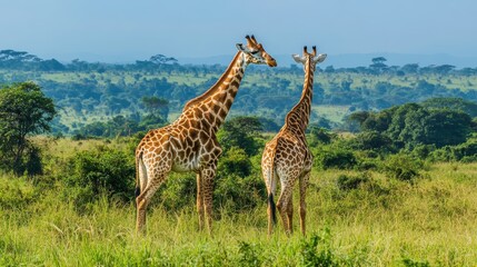 Giraffes in Murchison Falls national park Uganda
