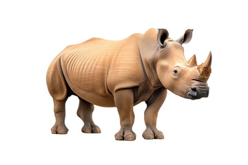 Obraz premium A realistic and detailed of a rhinoceros, showcasing its unique features and sturdy build.