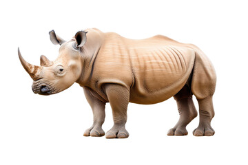 Obraz premium A realistic depiction of a rhinoceros showcasing its distinct features and powerful stance, ideal for wildlife and nature themes.