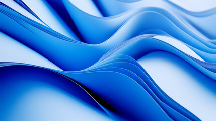 Fototapeta premium Abstract blue background. 3d wave wallpaper.