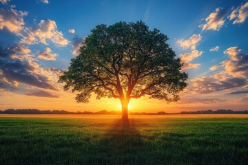 Fototapeta premium Solitary Tree at Sunset
