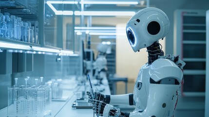 Robot Working in a Laboratory