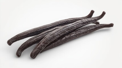 Vanilla bean clipart, element, 3D illustration, realistic, isolated on white background