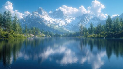 Serene Mountain Lake Reflection