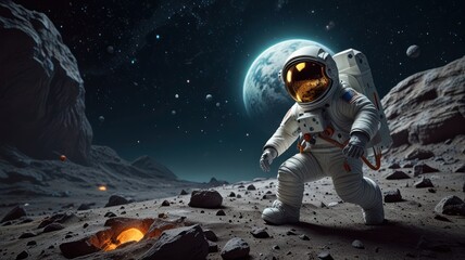 Astronaut on a Lunar Landscape
