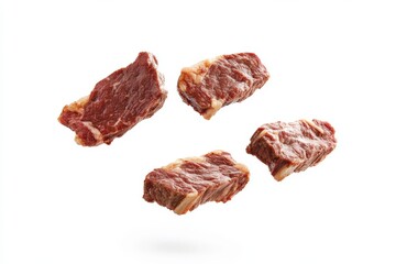 A piece of meat is shown in a white background, generative ai image