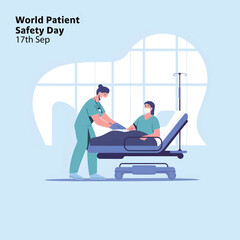 Healthcare Professionals Working for Patient Safety on World Patient Safety Day Graphic