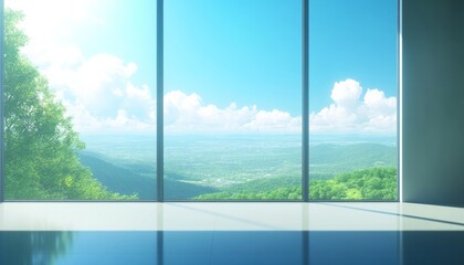 Modern Interior with Panoramic Mountain View
