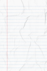 Notebook paper background. Lined notebook paper. crumpled paper background
