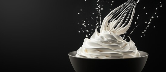 Poster for the National Whipped Cream day with space for text. Made of whipped cream with whisk