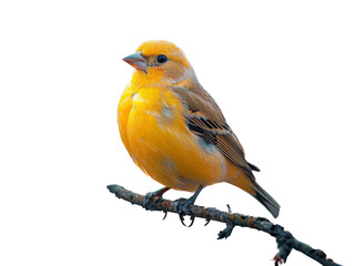 Realistic American Goldfinch image on transparent background. Ai generated.