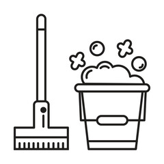 Mop icon vector on white background