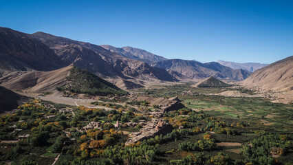 The landscape of Ait Bouguemez Valley in Morocco