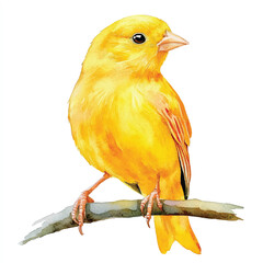 cute Canary watercolor clipart illustration isolated