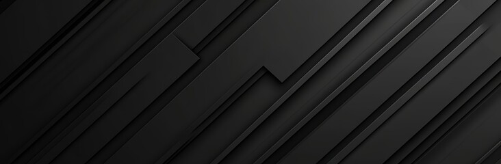 Obraz premium Abstract black technology background. Empty geometric 3d dark black background pattern design. 