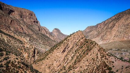 The landscape of Taghia Gorge in Morocco